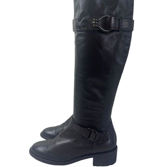 Cole Haan 5B Nike Air Tantivy dark chocolate riding boots W/ equestrian accents - Picture 1 of 10